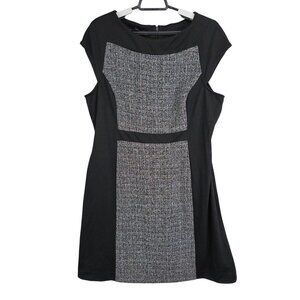 Womens Jones Wear Dress Black & Gray Colorblock Shift Polyester Blend Size 16